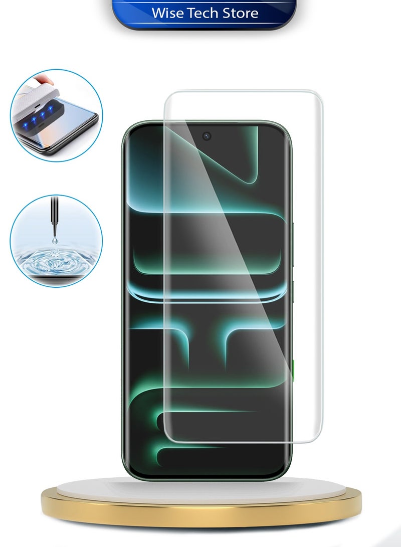 دبليو تيك واقي شاشة زجاجي مقسّى كامل مع غطاء كامل وغراء كامل للحواف المنحنية لجهاز Infinix Note Edge 5G 2026 الفاخر (MSGUCN) - شفاف - Image 4